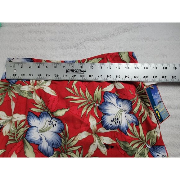 Sugar Reef Womens Red Tropical Floral Hawaiian Print Skort Skirt Size 8 New - Picture 5 of 7